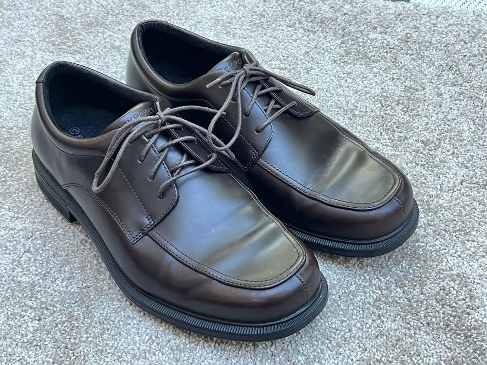 Rockport K58455 Men's Brown Leather Moc Toe Dress Shoes Size 8.5